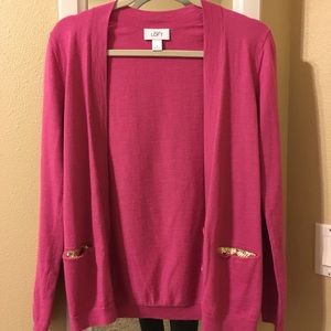 Loft Hot pink cardigan